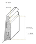 Sockelleiste MDF Grundierfolie Hamburger Profil RAL9016 - wearefloor